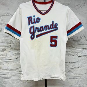 Rio Grande Adult V Neck Vintage 80s Pullover Ringer Jersey Baseball Softball